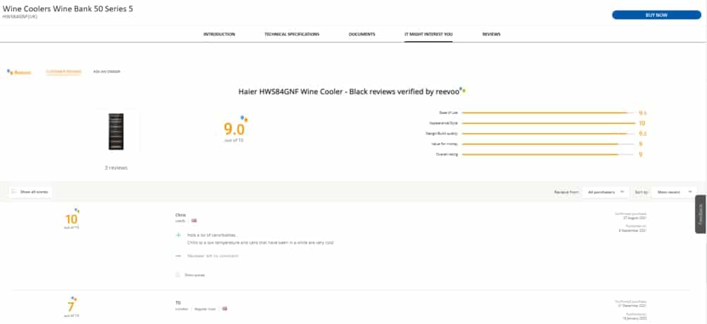 Haier Customer Review Ratings